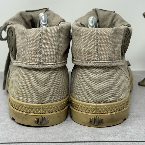 Palladium Women’s Tan Pampas Canvas Sneakers High-Top Snap Down Size 7 - Picture 7 of 13